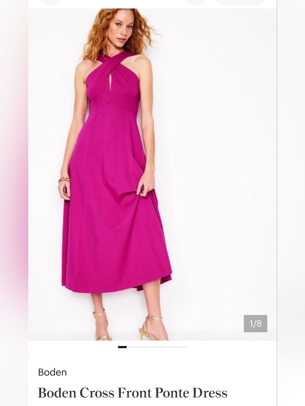 Boden Cross Front Ponte Dress